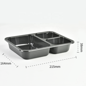 صينية بلاستيكية مخصصة من CPET لتعبئة الطعام للوجبات الجاهزة، علبة طعام بثلاثة أقسام مع غطاء شفاف - Product Image 5