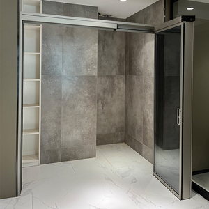 HDSAFE-Puerta corrediza plegable de aluminio para baño, puerta abatible interior sin rieles PT - Product Image 6