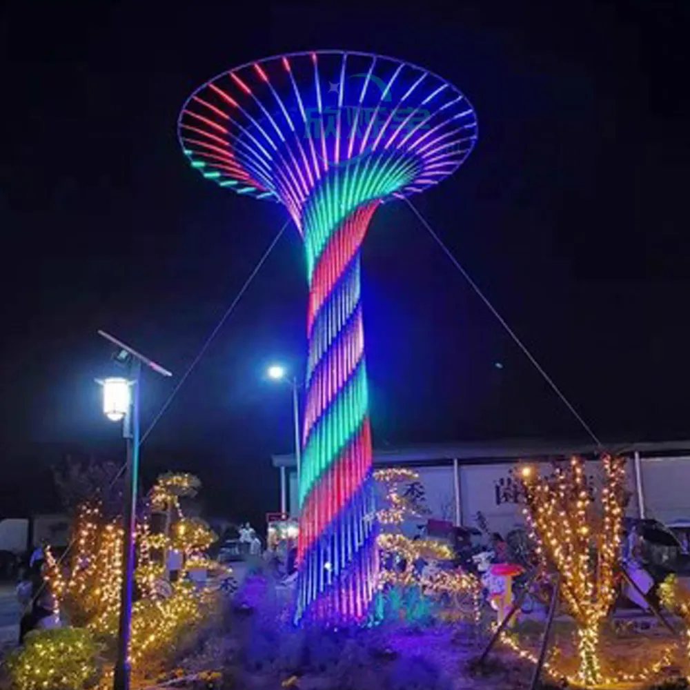 High-Quality Standard Rgb Color Variable 3D Led Tower Sculpture Motif Light
