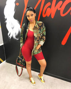 51٪ -70٪ قطن مموَّه طويل بطيتي صدر متباعدتين معطف جينز معاطف جواكيت معاطف نسائية - Product Image 2