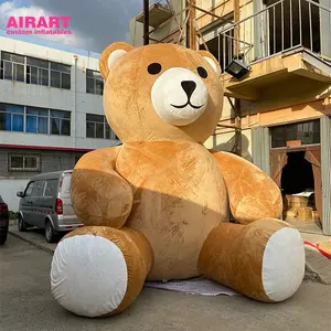 कस्टम सस्ते inflatable प्लश क्रिसमस भालू, बिक्री के लिए बाहरी सजावट inflatable क्रिसमस भालू