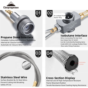 Tubo de Extensión de Propano a Isobutano para <span class=keywords><strong>Camping</strong></span>, Conexión Roscada para Estufa de Gas Portátil, Cable de Extensión para Cocina al Aire Libre - Product Image 4