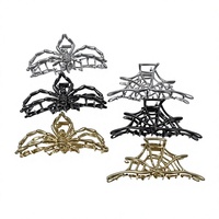 Pince à cheveux élégante et décontractée en métal électroplaqué motif toile d'araignée, pour chignon arrière, style requin original, haut de gamme, marque GUOO, 11CM