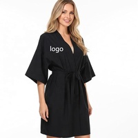 Robe de Salon Imperméable en Polyester Anti-Décoloration pour Client, Confortable, avec Logo Personnalisé, Cape de Coiffure, Kimono de Beauté et Spa