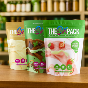 Custom Printed Different Colors Stand up Pouch Logo <b>Plastic</b> Packaging <b>Resealable</b> for Chocolate Fruit Powder Mylar <b>Bags</b> - Product Image 2