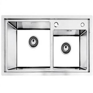 Fregadero de Cocina Moderno de Acero Inoxidable 304, Doble Cubeta, Acabado Cepillado, Tamaño Personalizado, Más Vendido - Product Image 1