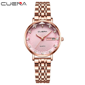 Montre pour femme Fashion <span class=keywords><strong>CUENA</strong></span> 6002, montre de haute qualité, étanche, avec calendrier, aiguilles lumineuses, montre-bracelet pour femmes d'affaires - Product Image 3