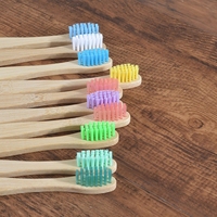 Nouvelles mini-brosses à dents en bambou bio, couleurs assorties, poils en fibres douces, manche biodégradable, brosses à dents écologiques