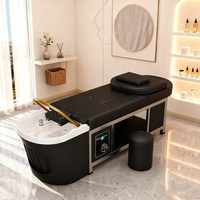 Table de massage plate en acier inoxydable pour thérapie capillaire thaïlandaise, éponge haute densité, 1 moteur, circulation d'eau à vapeur pour salons de coiffure et instituts de beauté