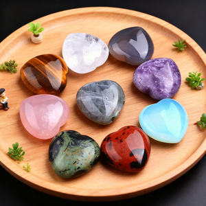 หินควอตซ์คริสตัลรูปหัวใจแบบดิบ30*30*12มม. วัสดุผสมสีสันธรรมชาติบำบัด - Product Image 1