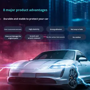 Film de protection de peinture pour voiture, film de protection de surface de peinture épaissi, anti-rayures, anti-rayures, film de protection de carrosserie complet en PET, pour l'usine OLIVER - Product Image 1