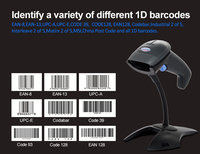 Escáner de Código de Barras Láser 1D XB-2055 Android, Escáner de Código de Barras con Cable y Soporte, Lector de Código de Barras Automático