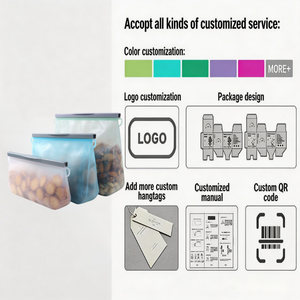 Sacs de conservation alimentaire <span class=keywords><strong>en</strong></span> silicone réutilisables, étanches et hermétiques, 3 tailles - Product Image 5