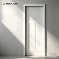 Porte en bois apprêtée blanche de style shaker CHANGQING |   Tailles personnalisées |   Projet en gros |   Noyau solide |   Chambre et Salle de Bain