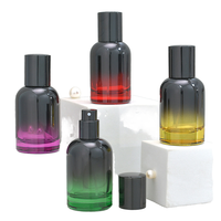 Flacon de parfum en verre ombré 5 couleurs 30ml 50ml 100ml avec pompe pulvérisatrice pour Attar et arômes, sérigraphié, logo personnalisé OEM