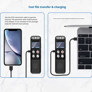 8 ila 128 GB Dijital Kaydedici, Sesle Kontrol Edilebilir Oynatma Fonksiyonlu, USB <span class=keywords><strong>MP3</strong></span> Taşınabilir Kaydedici - Product Image 5