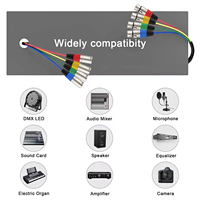 Câble audio multipaire XLR 4 canaux OEM coloré à faible bruit, mâle vers femelle, avec répartiteur XLR 3 broches pour table de mixage et haut-parleur