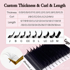 Essi Lash <span class=keywords><strong>C</strong></span> D Curl siêu mềm Nga khối lượng lông mi mở rộng 0.07mm Cashmere lụa <span class=keywords><strong>c</strong></span>á nhân Lash mở rộng khay - Product Image 4