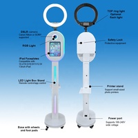 Machine photo professionnelle 2-en-1 pour iPad et appareil photo reflex numérique avec étagère d'impression pour événements