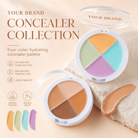 Palette de correcteurs hydratants et imperméables quatre couleurs en gros pour le maquillage quotidien, marque privée