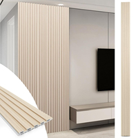 Panneau mural en WPC avec placage de bois, style chinois traditionnel, combiné avec du placage de bois au charbon de bambou, adapté aux villas