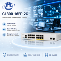 Switch Gigabit PoE+ de 16 Puertos Catalyst C1300-16FP-2G Original, 240W, Sin Ventilador, para Rack, Oficina, Telefonía IP, 16 Puertos PoE Gigabit