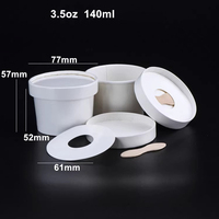 Vente en gros Gobelets en papier jetables pour crème glacée Gâteau Yaourt Emballage Bol en papier Matériau épaissi avec couvercles
