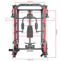 Machine Smith tout-en-un avec Power Cage, Crossover par câble, Lat Pulldown, Rack à Squat et Banc de Musculation, pour usage domestique et commercial