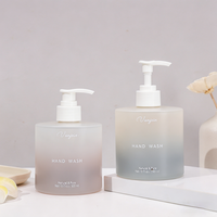 Flacon pompe en verre à épaule plate et base lourde de 300 ml pour après-shampoing, shampoing, savon pour les mains, gel douche, lotion