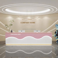 Comptoir de réception de style moderne exquis, MDF + peinture cuite, design de bureau moderne, bureau de réception pour salon de beauté et spa