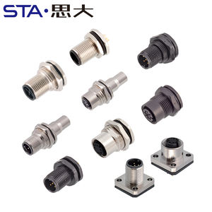 M12 Soldadura Frontal Tuerca Sujetada Mamparo 2 3 4 5 6 8 12 17 Pines Macho Hembra Conectores de Montaje en Panel - Product Image 2