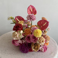Boule florale PPS de qualité supérieure, orange, jaune, rose, rose marron, colorée, pour arrangement floral en vrac pour la décoration de table de mariage et d'événements
