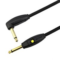 Cable de instrumento eléctrico, de guitarra de 1/4 Cable ", Cable de parche de bajo, Pedal de guitarra, botón de Control de silencio
