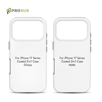 Coque de téléphone portable Prosub 3D Sublimation Blank 2-en-1 TPU+PC écologique brillante antichoc protection 360° impression DIY pour 17 modèles de téléphones portables