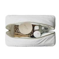 Sac de maquillage moelleux de voyage pour femmes pochette de cosmétiques de maquillage de voyage portable petit sac de maquillage matelassé