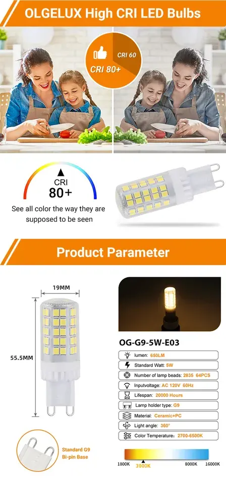 Popüler sıcak satmak çiçek tarzı G9 Led ampul üreticisi 5w 650LM AC120V iç mekan aydınlatması Led mısır rengi lamba ampul