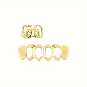 <span class=keywords><strong>HCG</strong></span>-379 Nouveauté : Coque dentaire unisexe plaquée or avec zircons, motifs étoile, cœur, croix – Décoration tendance pour les dents, idéale pour les fêtes - Product Image 4