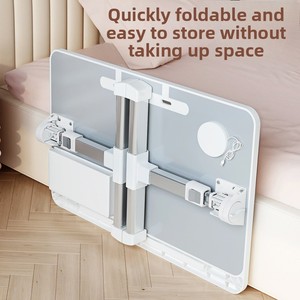 Table de chevet pliable et réglable en hauteur, <span class=keywords><strong>bureau</strong></span> d'étude à domicile, <span class=keywords><strong>bureau</strong></span> d'ordinateur simple pour chambre à coucher, table pour baies vitrées, petite table pour dortoir, pour étudiants - Product Image 4