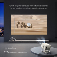 Mini Proyector 2024 Actualizado, Soporte Ajustable 360°, Conectividad WiFi y Bluetooth, Enfoque Automático, 1080P Nativo, Proyector Pequeño para Cine en Casa