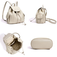 Sac à dos de luxe en cuir de vachette véritable pour femme avec fermeture à cordon, motif bonbon portable, pour le printemps et l'été