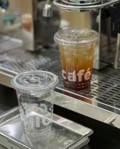 Gobelets en plastique jetables écologiques à paroi simple en PET personnalisés en direct d'usine, transparents de 89 mm, 10 oz-24 oz, pour boissons froides et thé - Product Image 4