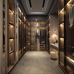 Armario con Puerta de Vidrio de Lujo Ligero 2024, Precio de Fábrica, Armario con Puerta de Vidrio para Dormitorio y Guardarropa - Product Image 3