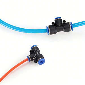 Connecteur pneumatique en plastique PE 4/6/<span class=keywords><strong>8</strong></span>/10/12/14/16 <span class=keywords><strong>mm</strong></span> à trois voies, <span class=keywords><strong>raccord</strong></span> rapide à verrouillage par glissement, type T, pour <span class=keywords><strong>tuyau</strong></span> d'air/d'eau - Product Image 4
