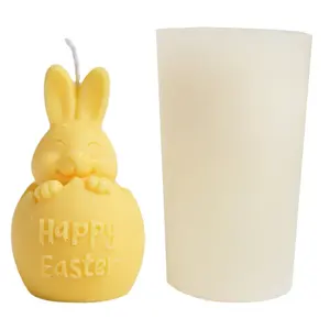 Silicone Candle Molds Easter Rabbit Egg Molds for Candle Making Mould Halloween Birthday Gifts Craft