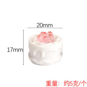 Mini Pastel <span class=keywords><strong>de</strong></span> Fresa, Juguete <span class=keywords><strong>de</strong></span> Comida en Miniatura, Postre <span class=keywords><strong>de</strong></span> Resina, Accesorios para Manualidades, Adornos Creativos para Escritorio - Product Image 5