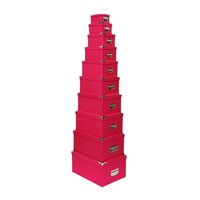 Boîte de rangement en papier avec poignée, organiseur de maison, coffret cadeau surprise, lot de 10 boîtes cadeaux imbriquées pour emballage de cadeaux d'anniversaire et de fêtes