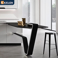 Armoire de cuisine KELEN 2026, fournisseur américain, laque, modulaire, moderne, quartz, bois, meubles d'armoire de cuisine