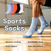 Chaussettes de randonnée pour hommes Cuetom, tricotées, rayées, respirantes, en maille, avec compression de la voûte plantaire, absorbant les chocs, résistantes à l'usure