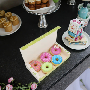 Cấp Thực Phẩm Phân Hủy Sinh Học Bán Buôn Mà<span class=keywords><strong>u</strong></span> Hồng 6/12Pcs Donut Hàn Quốc Ngô Hộp Con Chó Biể<span class=keywords><strong>u</strong></span> Tượng Tùy Chỉnh Đá Cẩm Thạch Mochi Đám Cưới Donut Hộp - Product Image 2