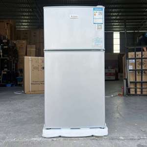 Réfrigérateur à compresseur double porte 98L en acier inoxydable avec congélateur supérieur, classe énergétique <span class=keywords><strong>A</strong></span>, pour maison, hôtel, cuisine - Product Image 1